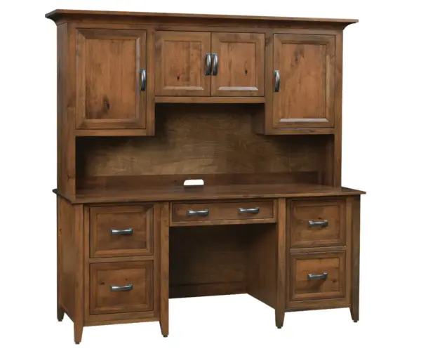 Ventura Double Pedestal Desk With Hutch