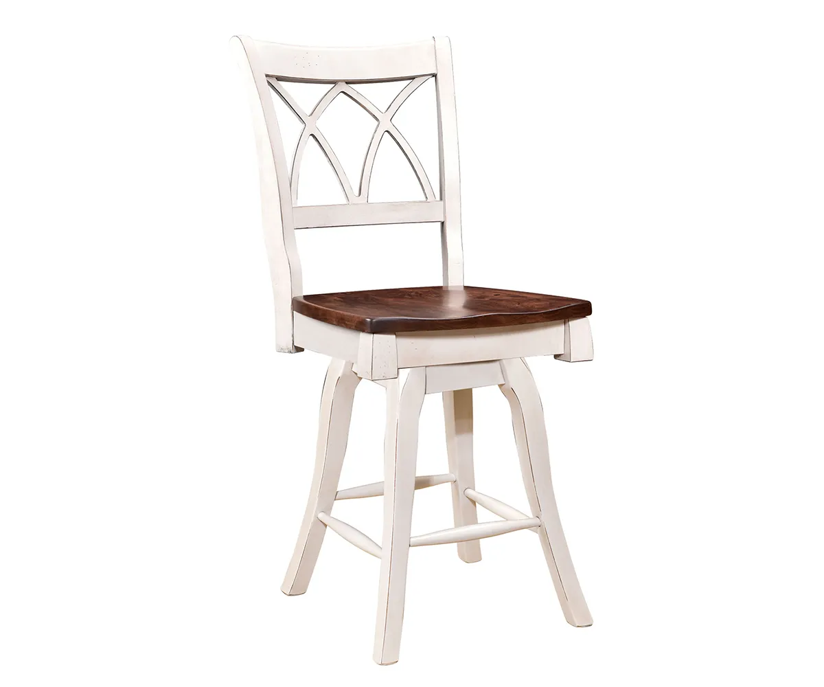 Double X Back 24" Swivel Barstool
