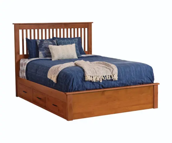 Williamsport Slat Bed With Drawer Units to the Floor