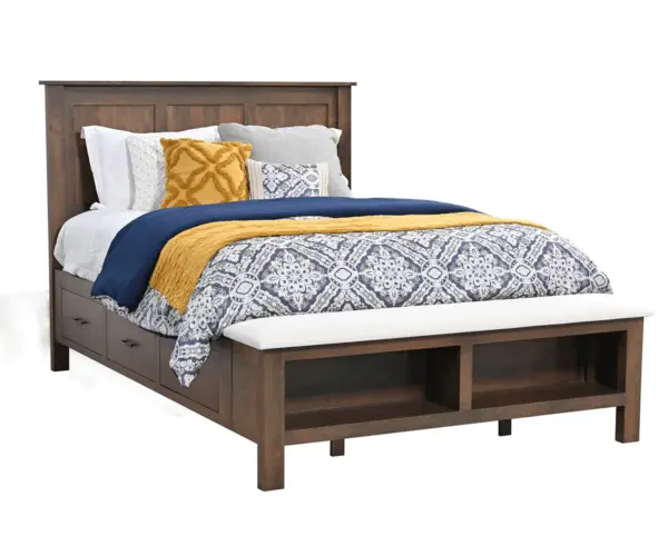 Williamsport Panel Platform Bed with Bench Footboard