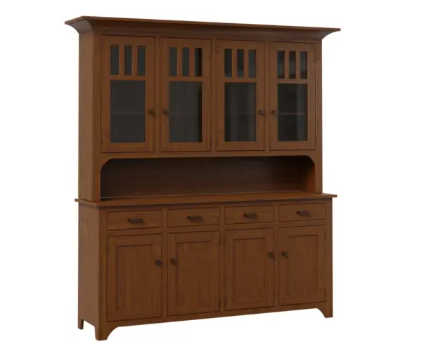 Old World Mission 4 Door Hutch