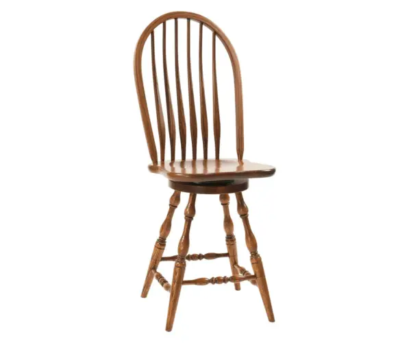 Bent Feather Bow Swivel Barstool