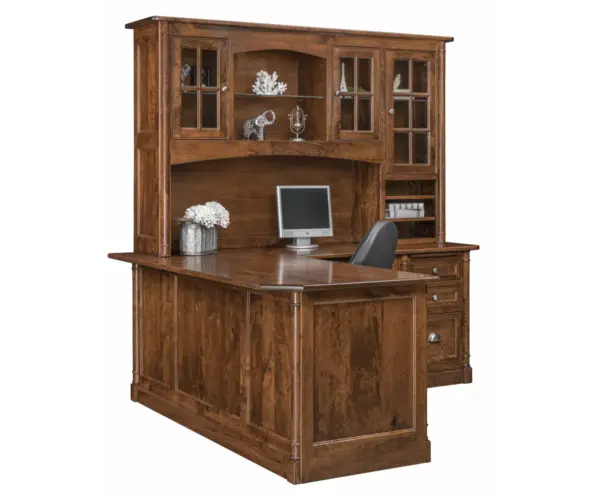 Covington L-Shaped Desk with Hutch Topper