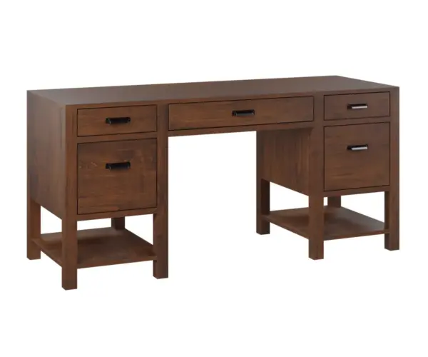 Wakefield Double Pedestal Desk With Shelves