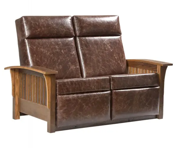 Barnwood Wallhugger Love Seat Recliner