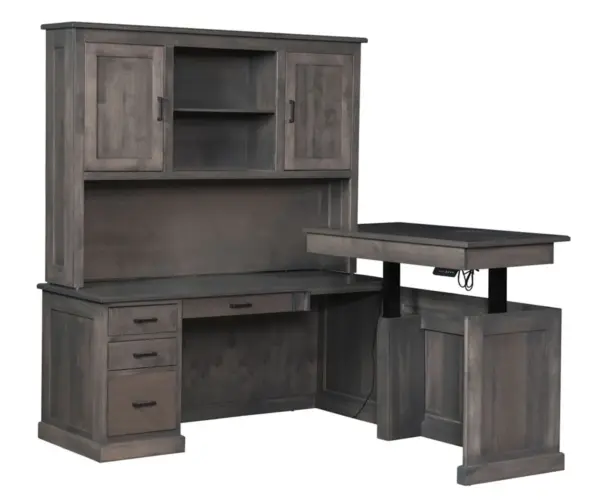 Urban Executive L Desk With Hutch With Adjustable Return