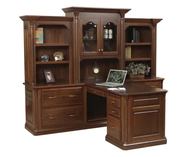 Lexington Partner Desk and 3 Piece Hutch