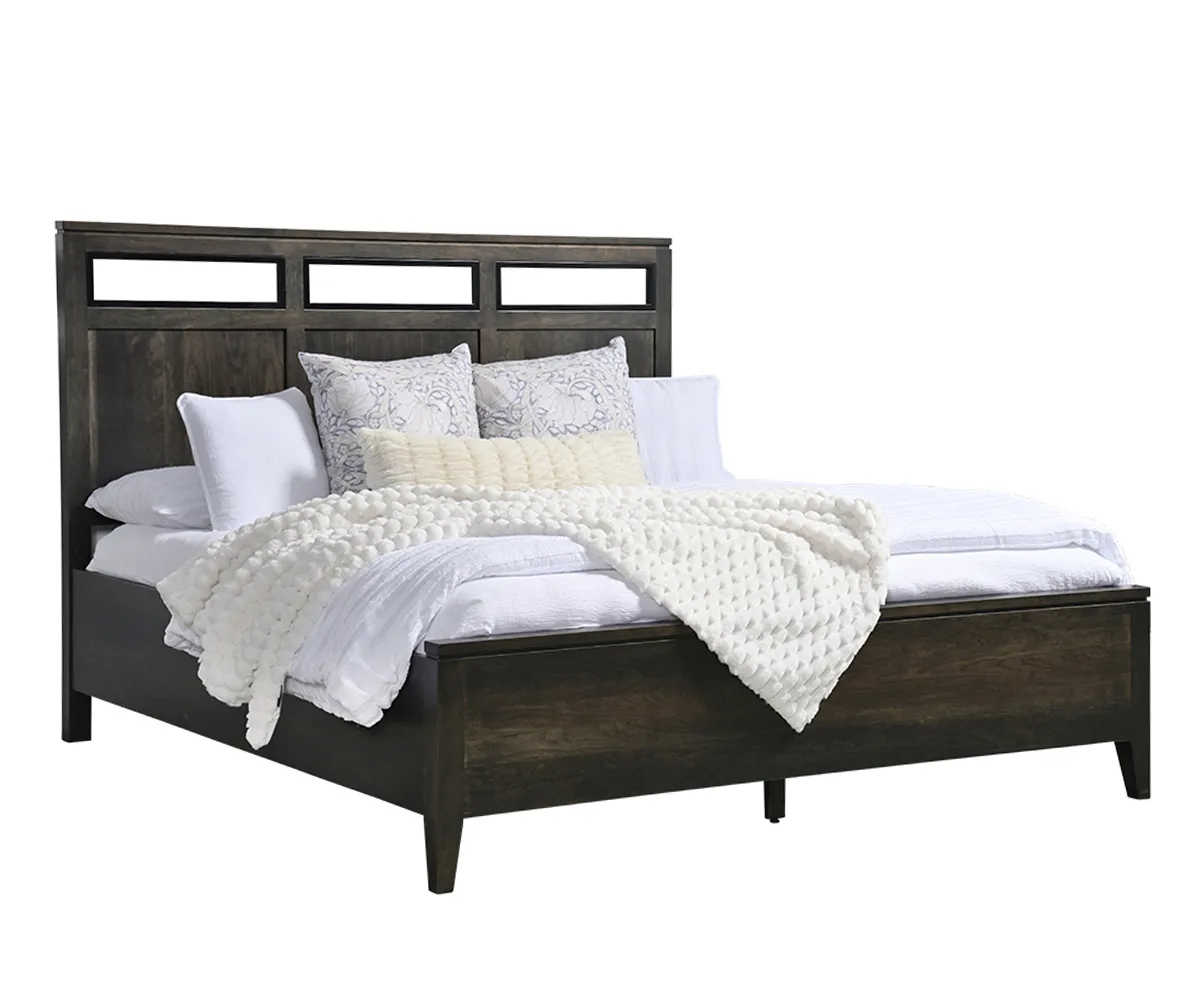 Oslo Panel Bed With Black Inserts
