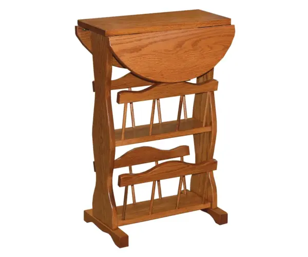 Double Magazine Rack with Drop Leaf