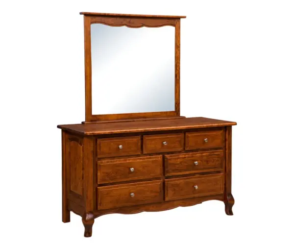 French Country 7 Drawer Dresser With Mirror