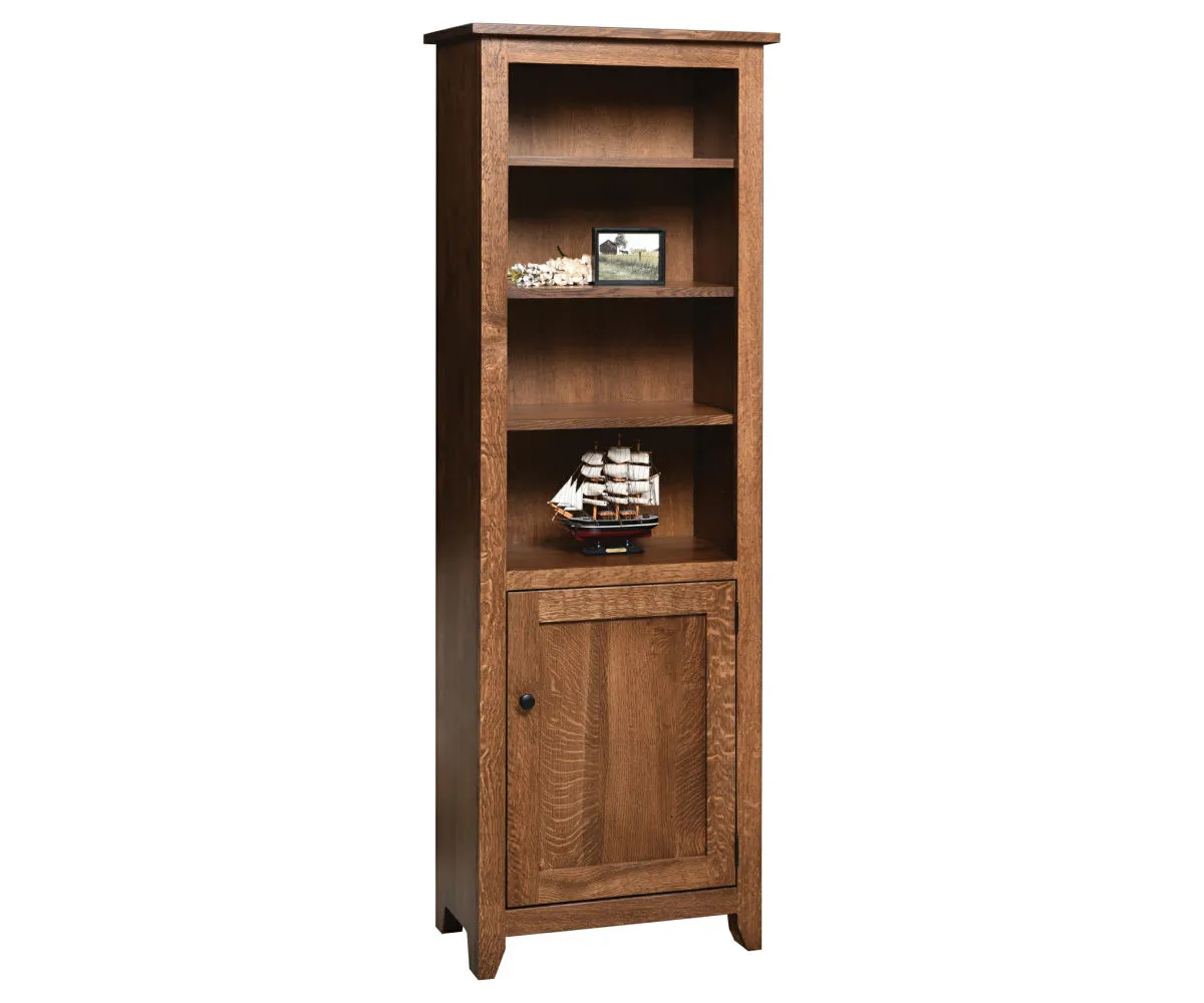 Modern Mission Bookcase with Door