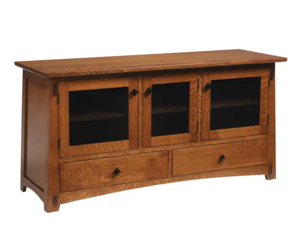 Olde Shaker 60" TV Stand With Glass Doors