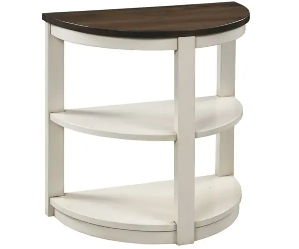 Bookshelf Demilune End Table