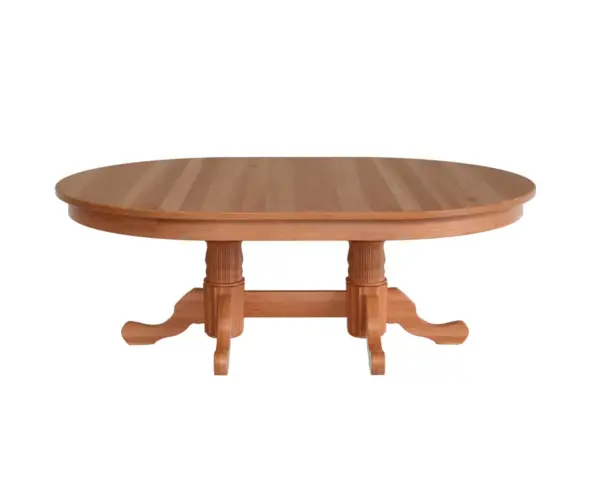 Traditional Reeded Double Pedestal Table