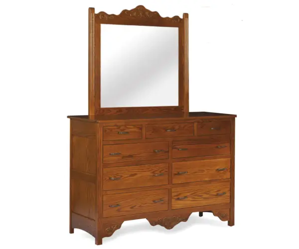 Amish Country Carved Dresser