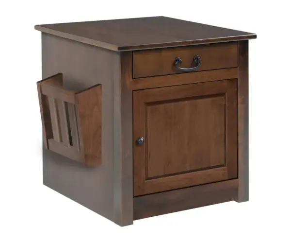 Berlin Enclosed End Table with Magazine Rack