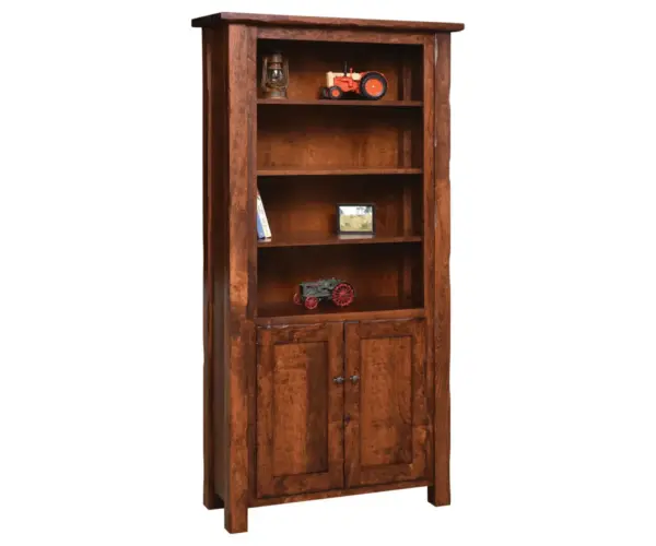 Hand Hewn Bookcase with Doors