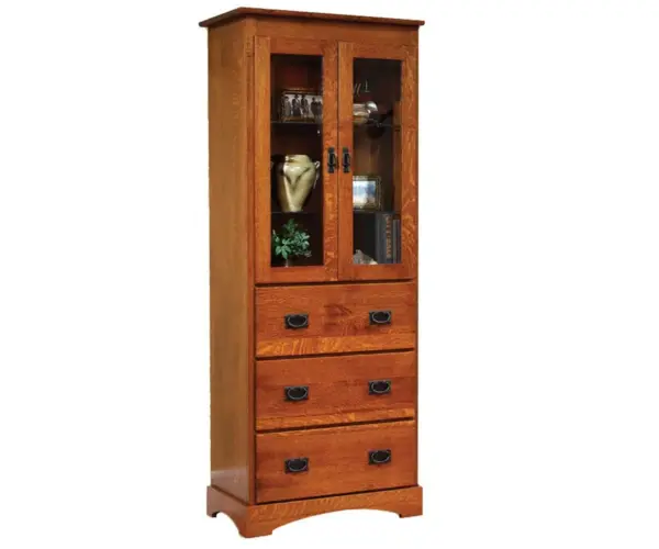 Old English Mission 30" Bookcase - With Drawers