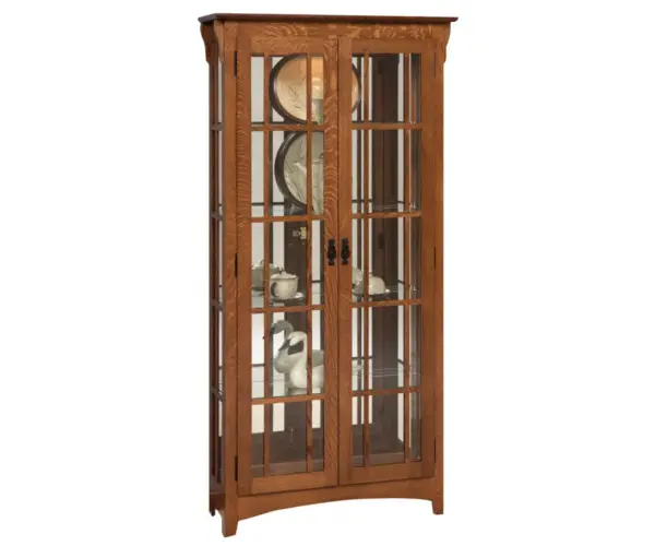 Mission Double Door Curio With Mullions
