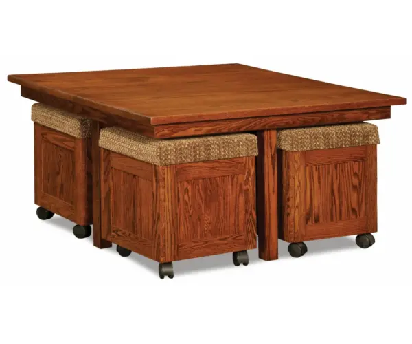 Five Piece Square Table Bench Set