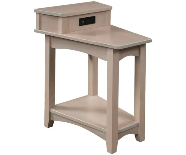 Modern Shaker Wedge End Table with USB Step Top